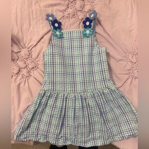 Plaid Dress with Floral Accents